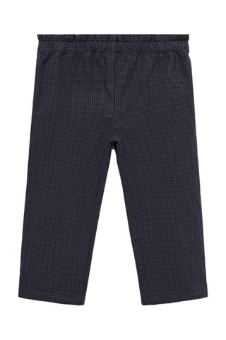 Pantalon droit à carreaux - Bleu marine