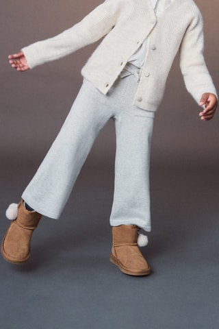 Jupe-culotte maille - Gris clair chiné