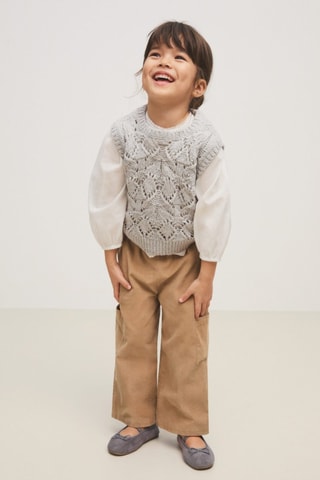 Pantalon cargo velours côtelé - Camel