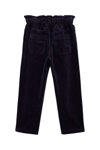 Pantalon velours côtelé paper bag - Bleu marine