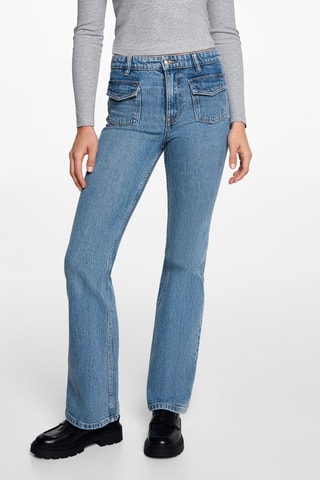 Jean flare poches - Bleu marine