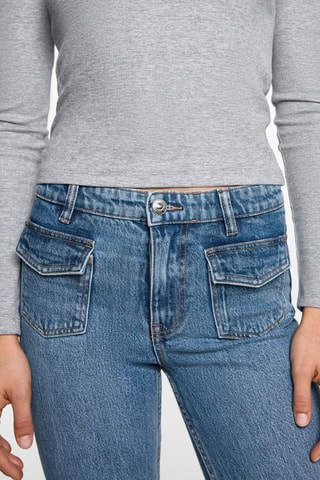 Jean flare poches - Bleu marine