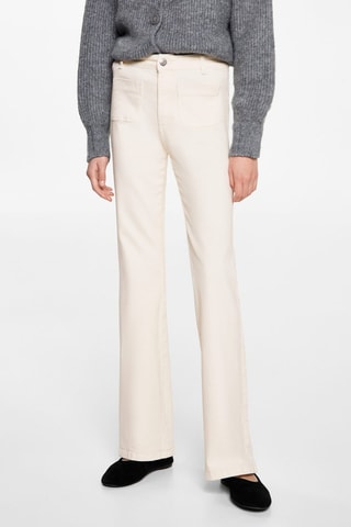 Jean flare poches - Blanc cassé