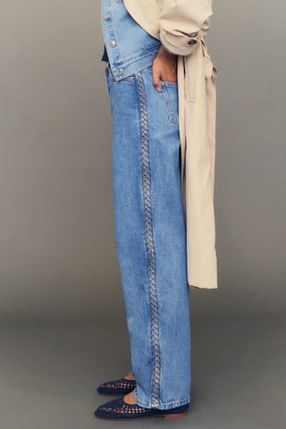 Jean torsade latérale - Bleu