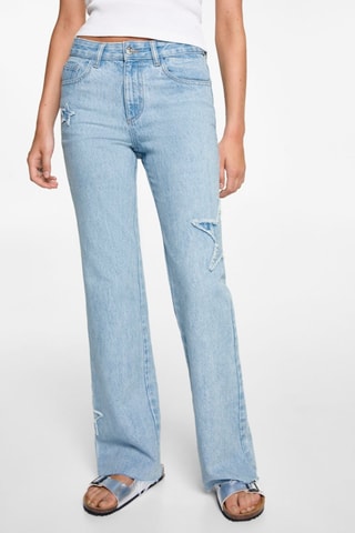 Jean regular étoiles - Bleu clair