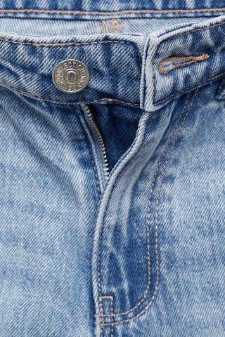 Jean droit taille normale déchiré - Bleu