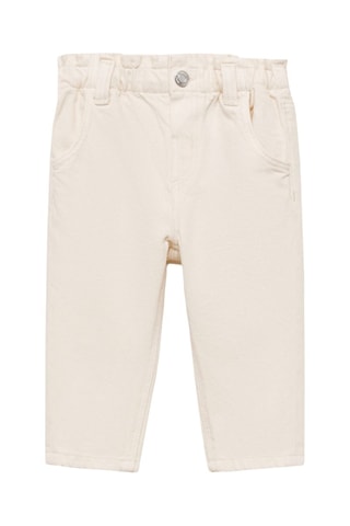 Jeans paperbag droits - Ecru