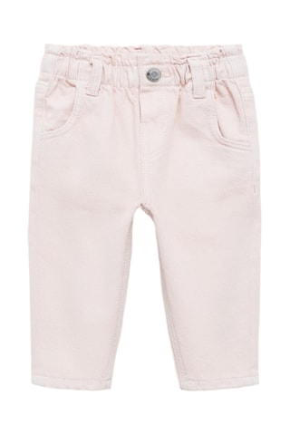 Jeans paperbag droits - Rose