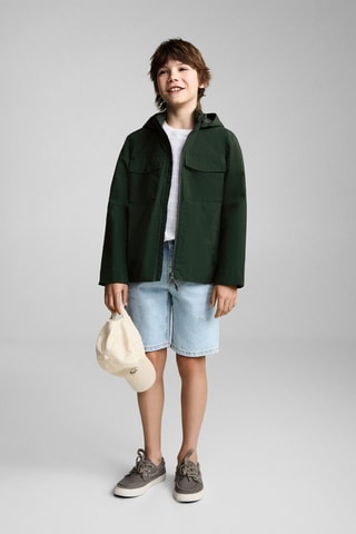 Parka imperméable capuche - Vert foncé