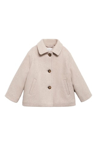 Manteau court drap de laine - Écru