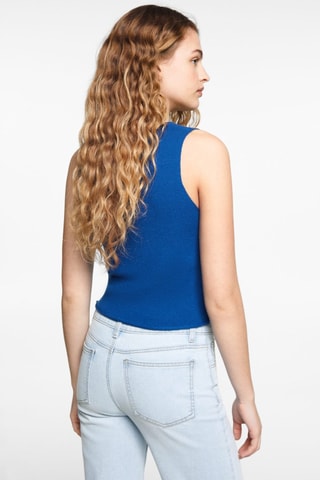 Top maille bretelles - Bleu électrique