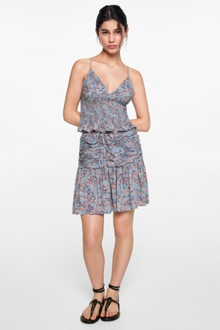 Top imprimé floral - Bleu ciel