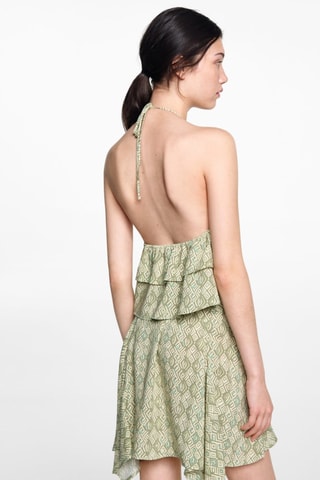 Top imprimé volants - Vert