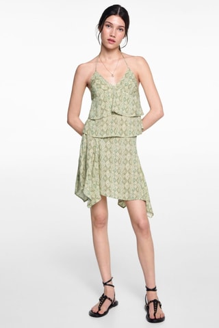 Top imprimé volants - Vert