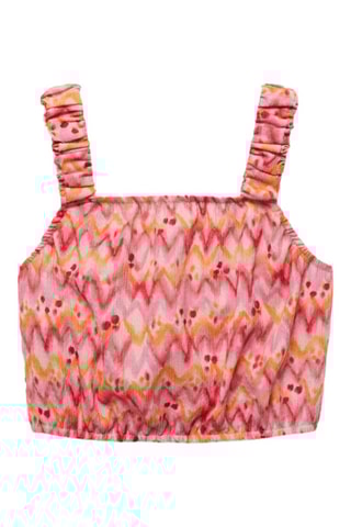 Top crop imprimé - Fuchsia