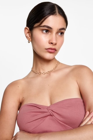 Crop top noeud - Rose pastel