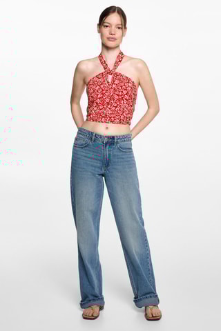 Top imprimé noeud - Rouge