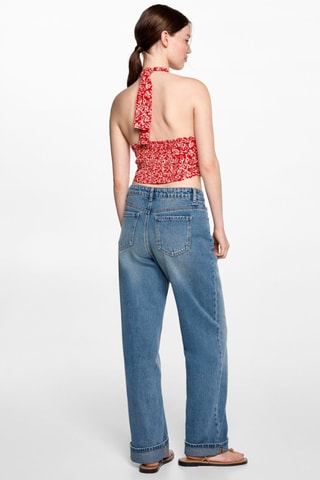 Top imprimé noeud - Rouge