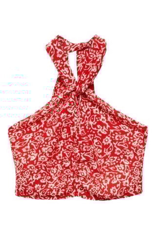 Top imprimé noeud - Rouge