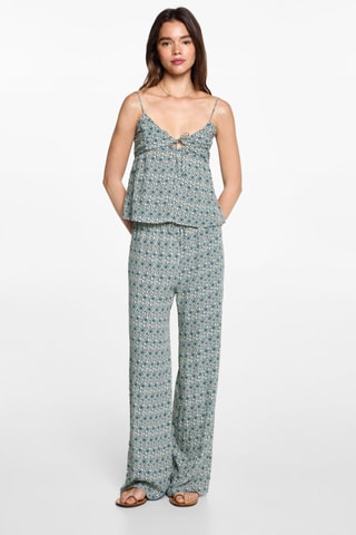 Top imprimé fluide - Ecru