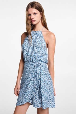 Robe courte imprimée - Blanc cassé