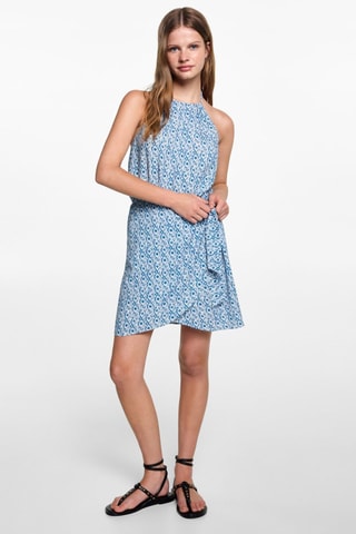 Robe courte imprimée - Blanc cassé