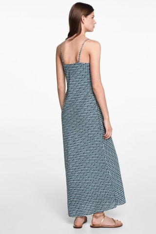 Robe longue imprimée - Bleu pétrole