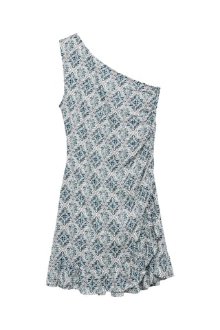 Robe asymétrique imprimée - Blanc cassé