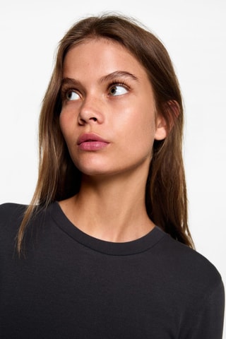 Robe maille côtelée ouverture - Anthracite