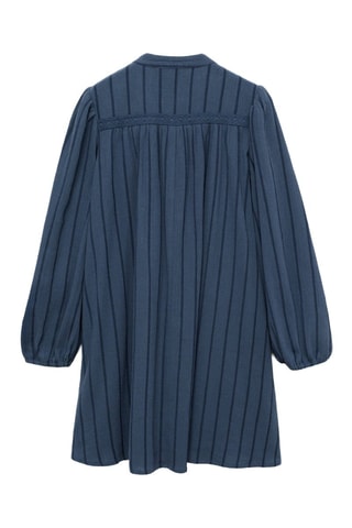 Robe coton manches bouffantes - Bleu pétrole