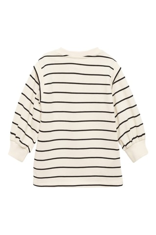 Robe coton à rayures - Écru