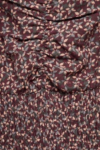 Robe à fleurs volantée - Bordeaux