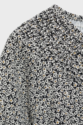 Robe à fleurs - Noir