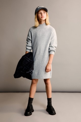 Robe en maille - Gris chiné