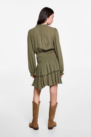 Robe froncée volants - Kaki