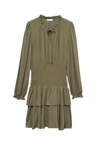 Robe froncée volants - Kaki