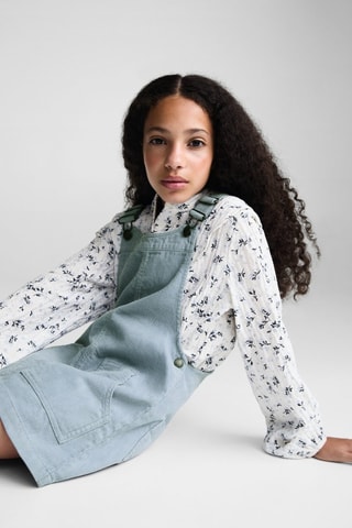 Robe chasuble velours côtelé poches - Bleu