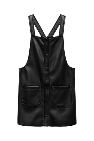 Robe chasuble similicuir - Noir