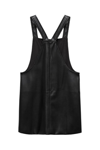 Robe chasuble similicuir - Noir