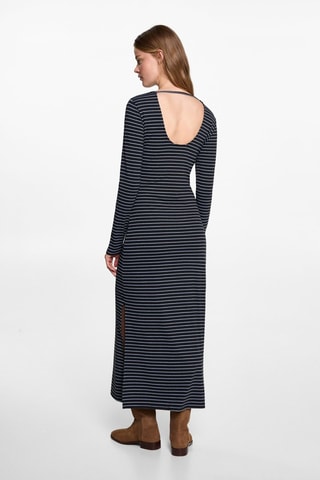 Robe rayures ouverture Lurex - Gris