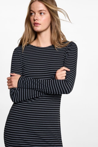 Robe rayures ouverture Lurex - Gris