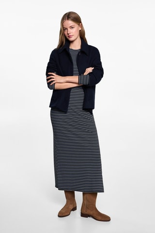 Robe rayures ouverture Lurex - Gris