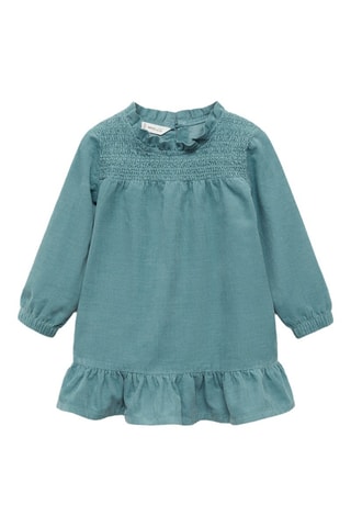 Robe velours milleraies volants - Vert pastel