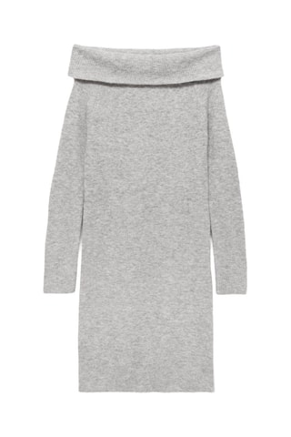 Robe épaules dénudées - Gris clair chiné