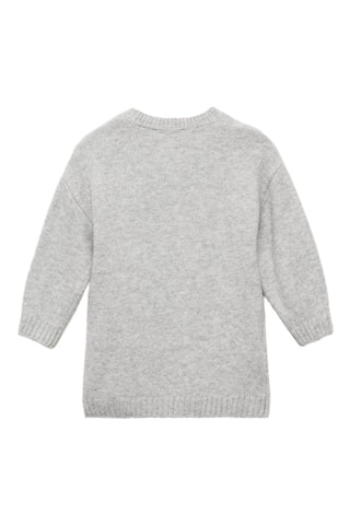 Robe maille manches bouffantes - Gris chiné