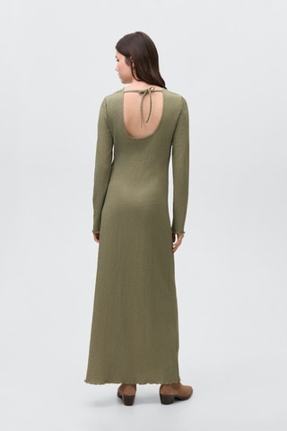 Robe longue texturée - Kaki