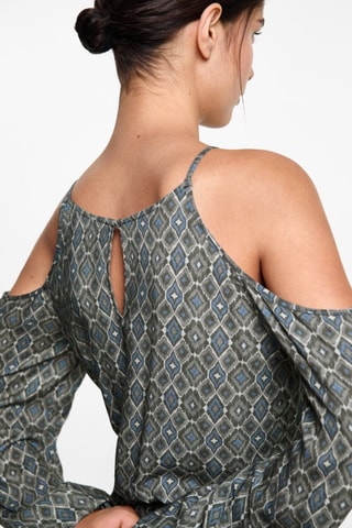 Robe courte épaules dénudées - Kaki