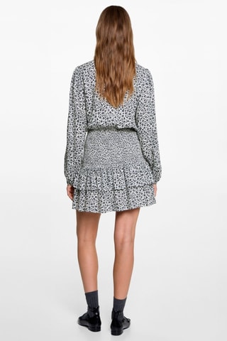 Robe à fleurs volantée - Bleu marine