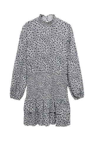 Robe à fleurs volantée - Bleu marine