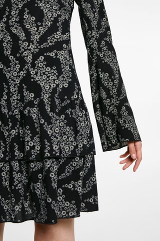 Robe à fleurs - Noir